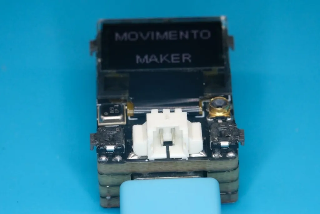 Top view of the OLED and connector