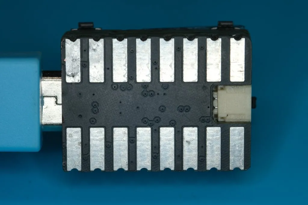 The bottom side with the 2.54 mm GPIO pads