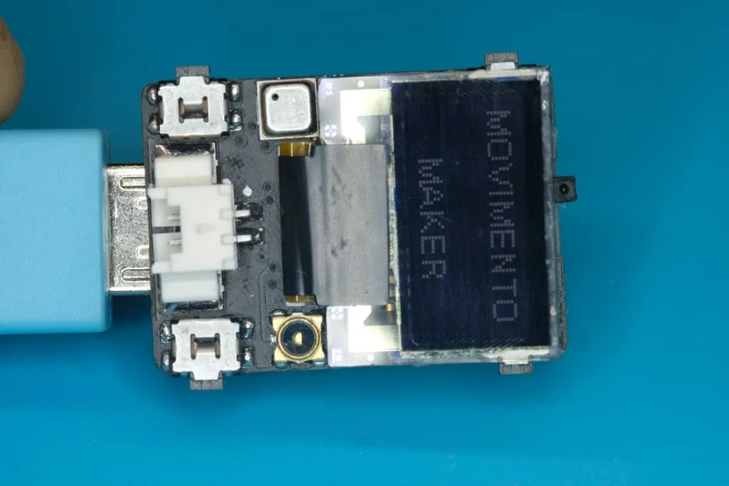 Top view of the board without the display